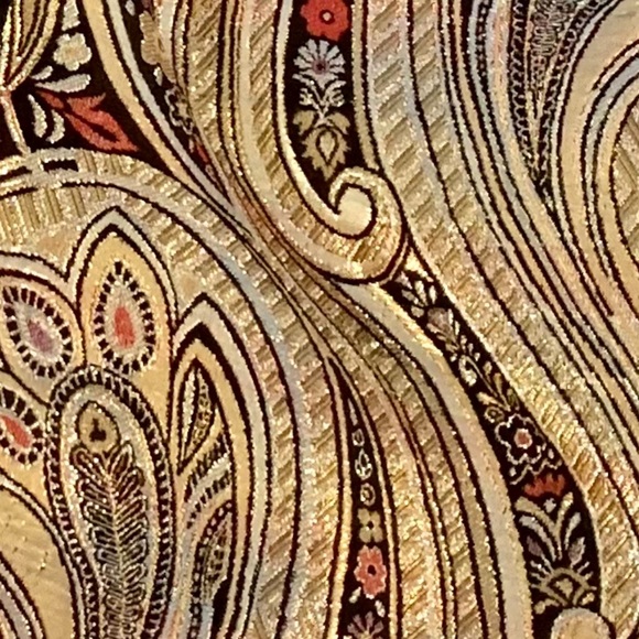 J. CREW | Metallic Cafe Capri Paisley Pants | Multi-Color Jacquard | Size 0 - Picture 5 of 9